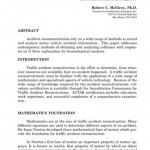 Motor Vehicle Accident Reconstruciton and Biomechanical Physics Paper